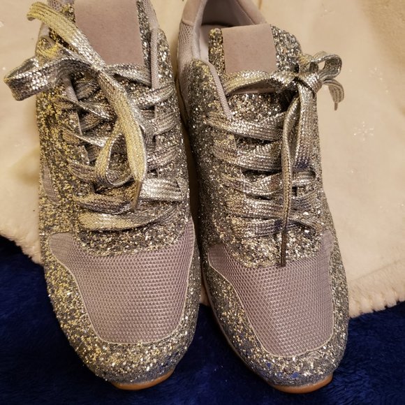 Glittered Blinged out Sneakers Sz41 - Picture 6 of 8